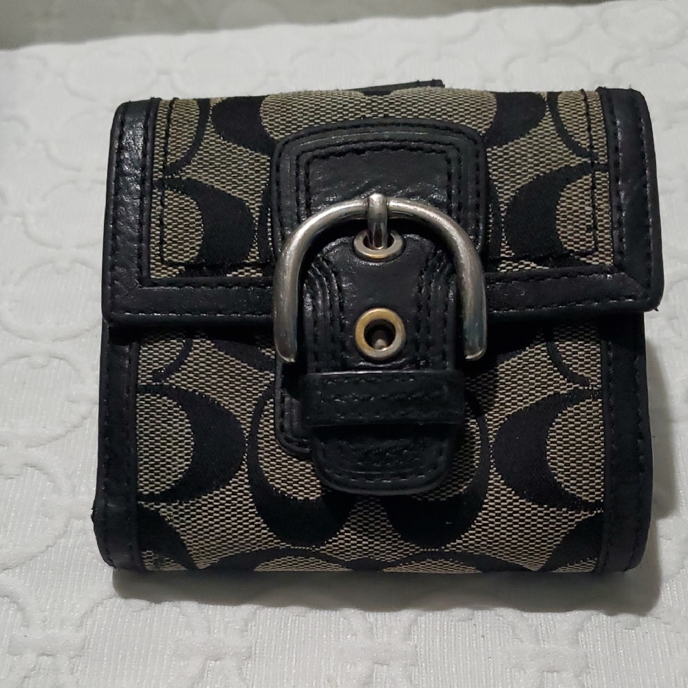 Coach Black and Tan Wallet